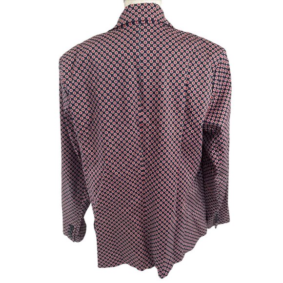 Michael Kors Womens Blazer Jacket Size 14 Blue/Red Geometric Circle Print - Picture 3 of 10